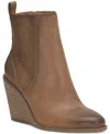 Lucky Brand Wilano Wedge Bootie In Caramel,caramel Suede