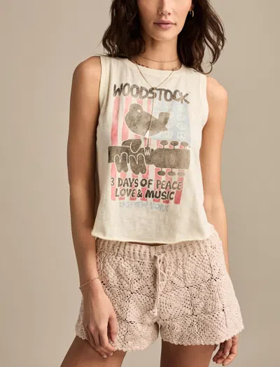 Lucky Brand Women's Woodstock American Flag Tank In White