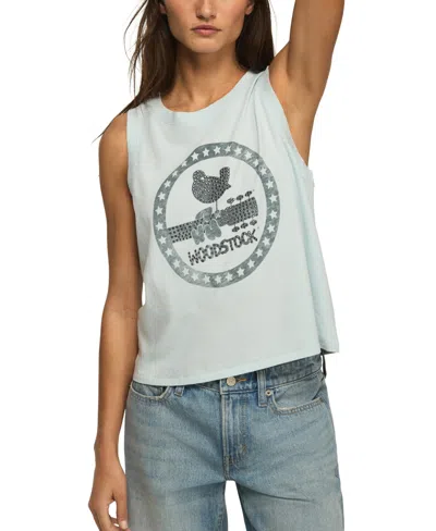 Lucky Brand Women's Woodstock Muscle Sleeveless Tank Top In Gray
