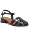 Lucky Brand Zilma Ankle Strap Fishmerman Sandal In Black Summer Haze Leather