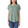 Lucky Brand Womens Crewneck Cuff Sleeve Pullover Top In Multi