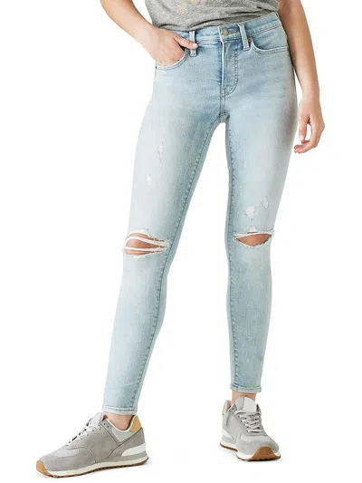 Lucky Brand Womens Destroyed Light Wash Skinny Jeans In Multi