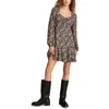 Lucky Brand Womens Floral Print Modal Mini Dress In Black