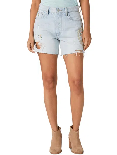 Lucky Brand Womens High Rise Distressed Denim Shorts In Multi