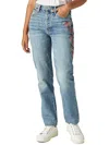 LUCKY BRAND WOMENS HIGH-RISE EMBROIDERED MOM JEANS