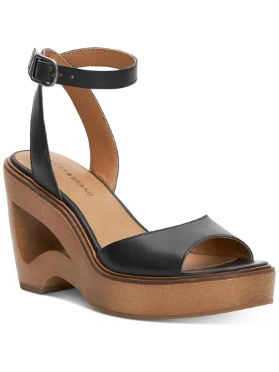 Lucky Brand Womens Leather Ankle Strap Platform Sandals In Black
