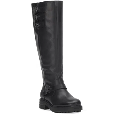 Lucky Brand Womens Lugged Sole Leather Knee-high Boots In Black