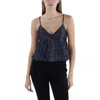 Lucky Brand Womens Mesh Sequined Cropped In Multi