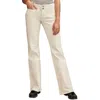 Lucky Brand Womens Pockets Buttons Flared Jeans In White