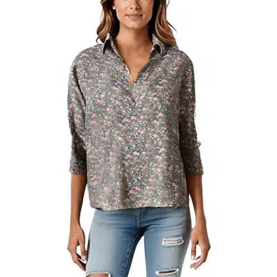 Lucky Brand Womens Printed Chiffon Button-down Top In Green