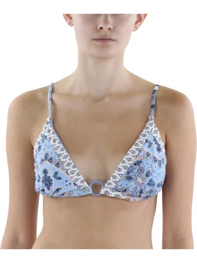 Lucky Brand Womens Printed Nylon Bikini Swim Top In Multi
