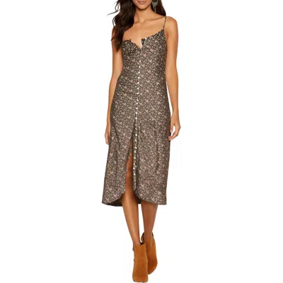 Lucky Brand Womens Printed Viscose Sundress In Black