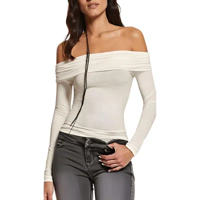 Lucky Brand Womens Solid Knit Pullover Top In White