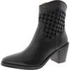 Lucky Brand Womens Solid Leather Booties In Black