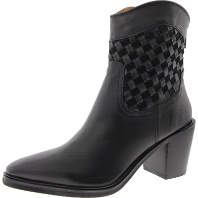 Lucky Brand Womens Solid Leather Booties In Black