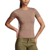 Lucky Brand Contour Short Sleeve Knit Top In Multi