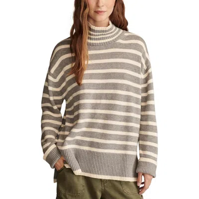 LUCKY BRAND WOMENS STRIPED RIBBED KNIT MOCK TURTLENECK SWEATER