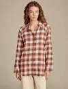 Lucky Brand Cloud Plaid Cotton Tunic Shirt In Multi