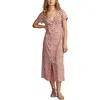 Lucky Brand Print Button Front Midi Dress In Multi