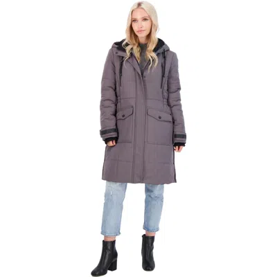 Lucky Brand Womens Winter Hooded Parka Coat In Purple