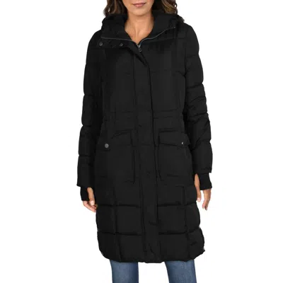 Lucky Brand Womens Winter Hooded Puffer Coat In Black