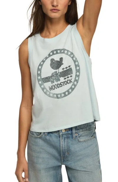 Lucky Brand Woodstock Crystal Embellished Muscle Tank In Multi