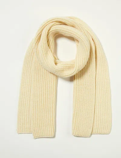 Lucky Brand Wool Rib Knit Scarf In White