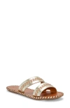 Lucky Brand Women's Zanora Double Band Flat Sandals In Gold Platino