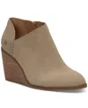 Lucky Brand Zemlin Boots Women's Dune Leather Side Zip Wedge Bootie Jobb1139 In Brown