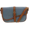 Lucky Brand Zenan Womens Faux Leather Trim Denim Crossbody Handbag In Multi