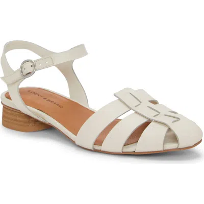 Lucky Brand Zilma Ankle Strap Fishmerman Sandal In Bone,tusk Leather