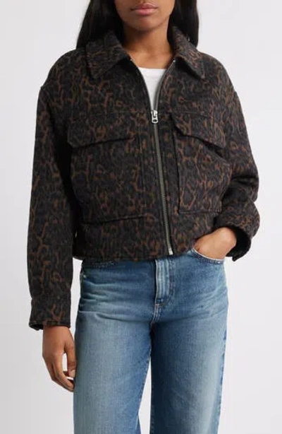 Lucky Brand Zip Front Crop Jacket In Black