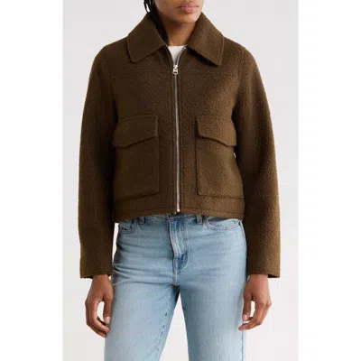 Lucky Brand Zip Front Cropped Jacket In Multi