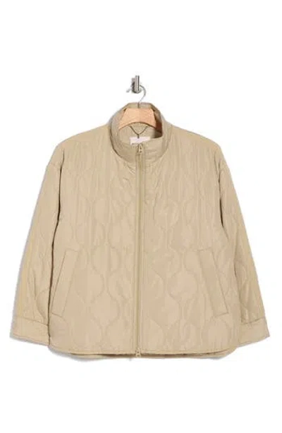 Lucky Brand Zip Front Onion Quilt Jacket In Bone