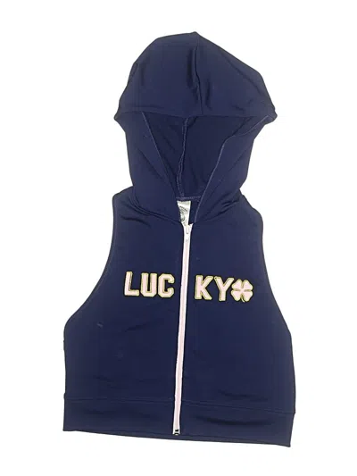 Pre-owned Lucky Brand Kids' Zip Up Hoodie In Blue