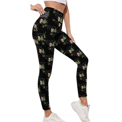 Lucky Cactus Magic Merry Love Leggings In Black