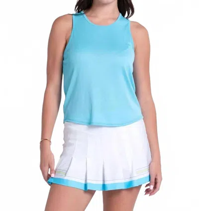 Lucky In Love Court Drip Tank Top In Oasis Blue