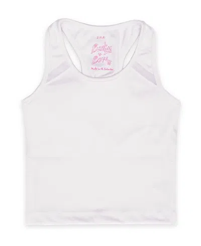Lucky In Love Girls' Mia Tank W/ Bra - Little Kid, Big Kid In White
