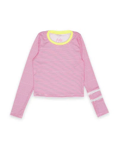 Lucky In Love Girls' Victory Streak Long Sleeve Top - Little Kid, Big Kid In Pink