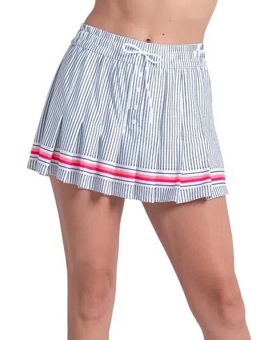 Lucky In Love Glow Stripe Skirt In Blue