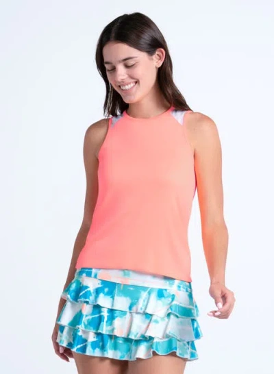 Lucky In Love Twist Back Rib Tank In Pink