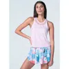 Lucky In Love Goddess Hip Fit Tank In Pink