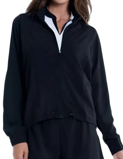 Lucky In Love Moisture Wicking Jacket In Black In Blue