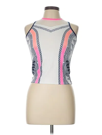 Pre-owned Lucky In Love Sleeveless Top Silver Halter Neckline Tops