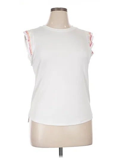 Lucky In Love Sleeveless Top White Mock Neckline Tops