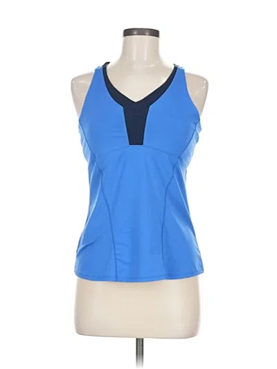 Pre-owned Lucky In Love Tank Top Blue Halter Neckline Tops