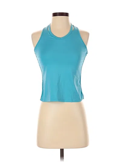 Pre-owned Lucky In Love Tank Top Blue Halter Neckline Tops