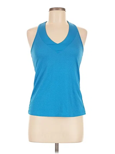 Pre-owned Lucky In Love Tank Top Blue Halter Neckline Tops