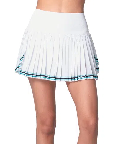 Lucky In Love Win It Pleated Skirt In White