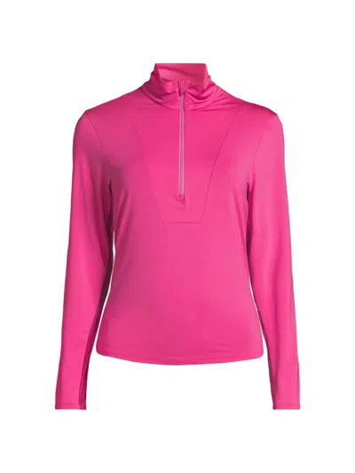 Lucky In Love Women's Core Free Play Half-zip Pullover In Pink
